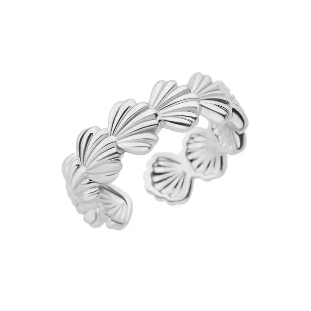 316L Stainless Steel Shell Rings For Women Adjustable Gold Color Little Star Open Rings Jewelry For Weddings Trendy