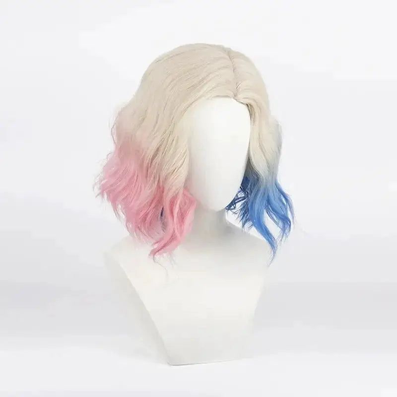Anime Enid Sinclair cosplay wig, blonde base with pink and blue gradient