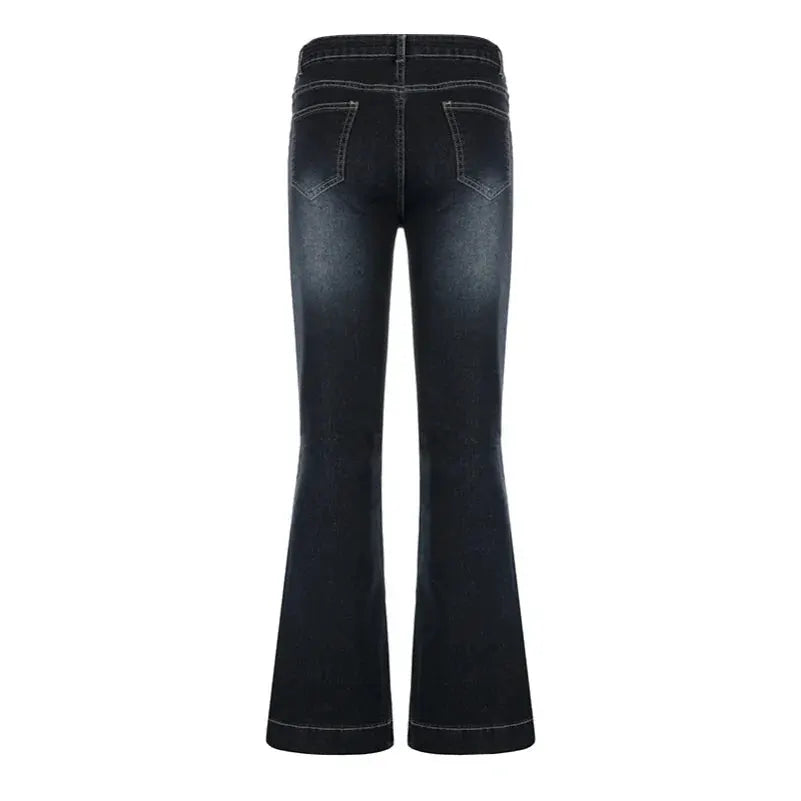 New Flare Jeans For Women Low Waist Denim Pants Y2K Korean Fashion