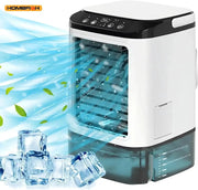 HOMEFISH white desktop humidifier with black top control panel; USB powered misting from the front.