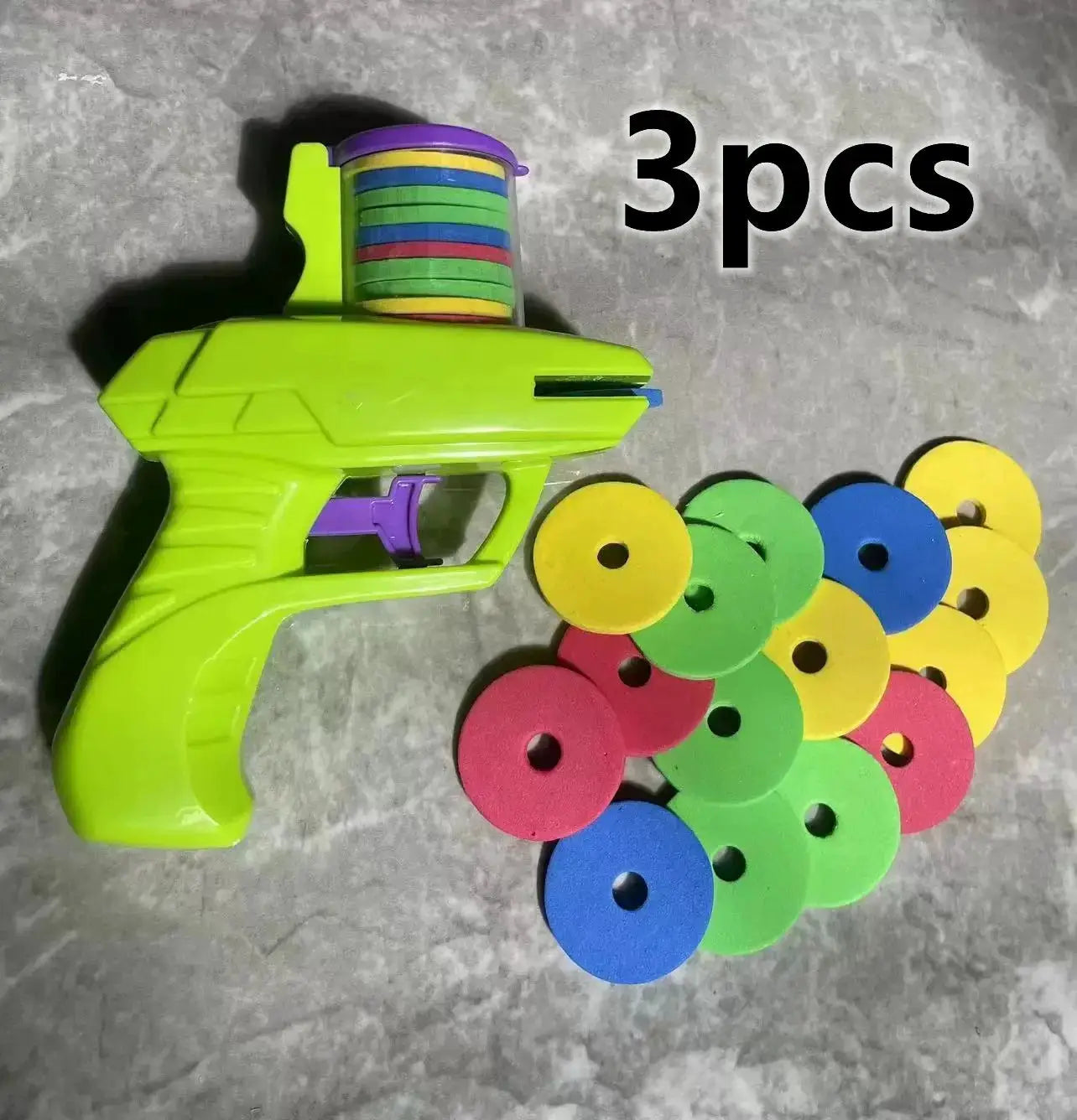 Kids Outdoor Foam Disc Launcher Toy Flying Disc Gun For Double Parent Child Interactive Play