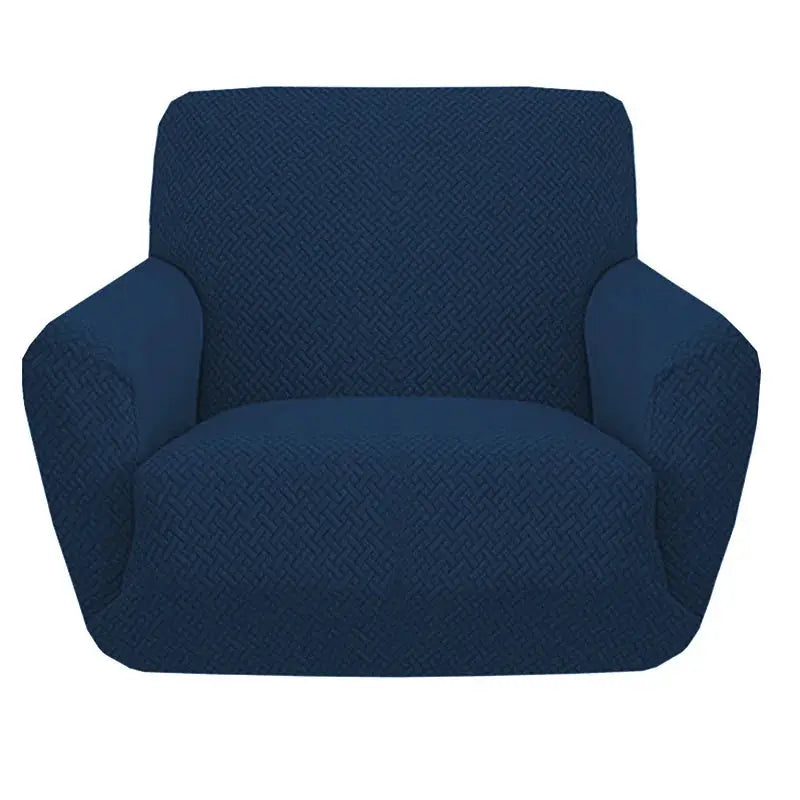 Jacquard polyester armchair cover in blue, Simples Market 1-seat sofa cover