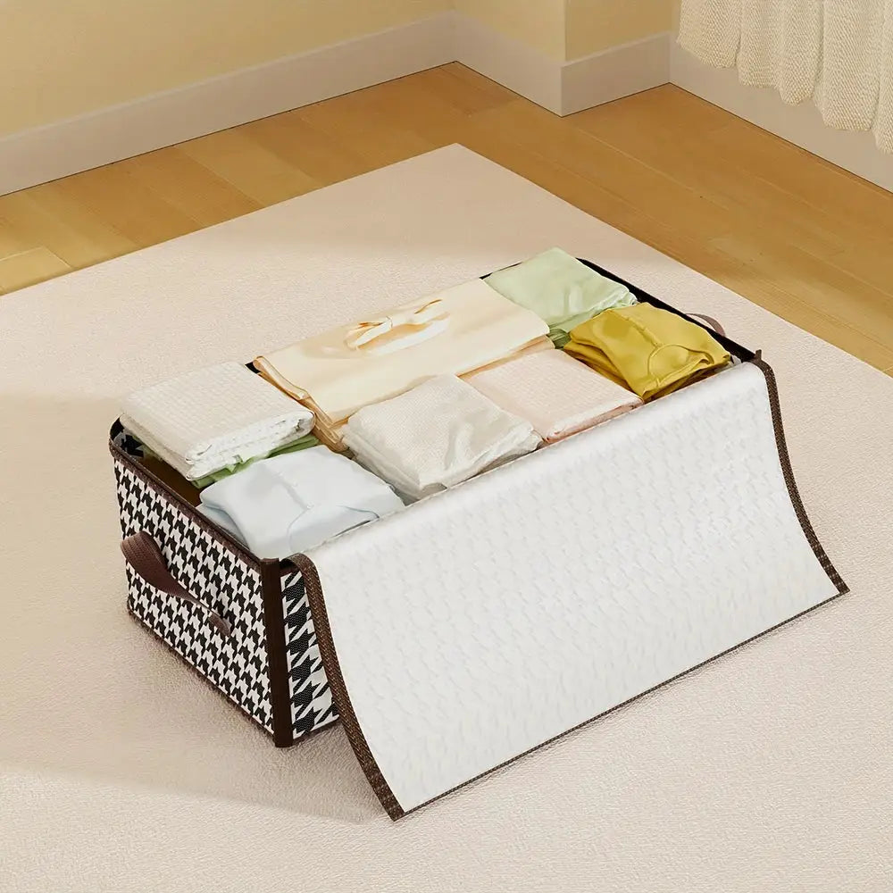 Large Capacity Storage Box Portable Clothes Organizer With Handles Foldable Dustproof Zipper Quilt Container