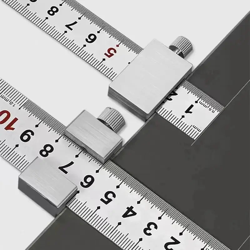 Portable Accurate Positioning Woodworking Tool Steel Ruler Positioning Limit Block Measuring Gauge for Carpentry