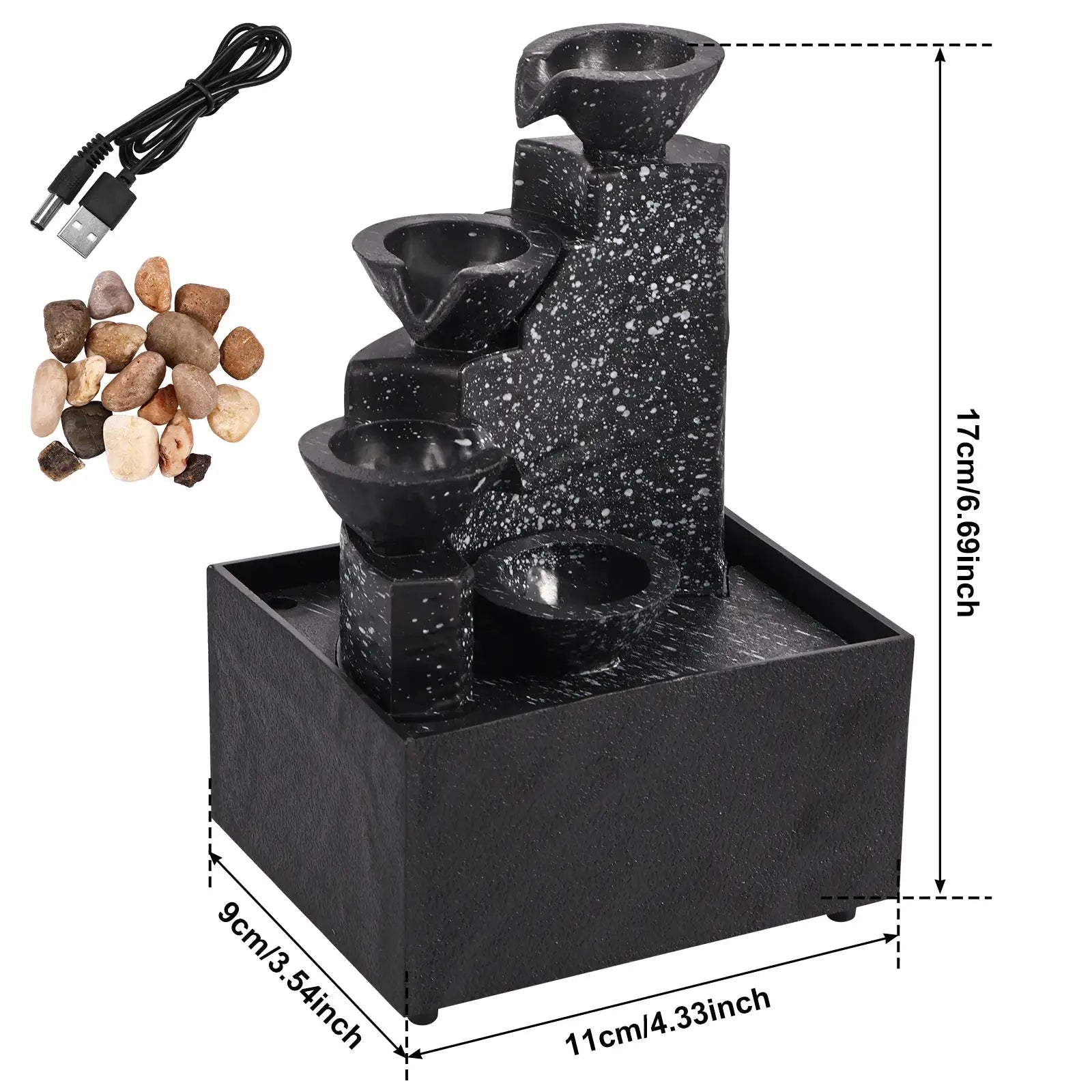 Tabletop Waterfall Fountain For Relaxation And Meditation Desktop Decor With Soft Ambient Lights And Mothers Day Gift