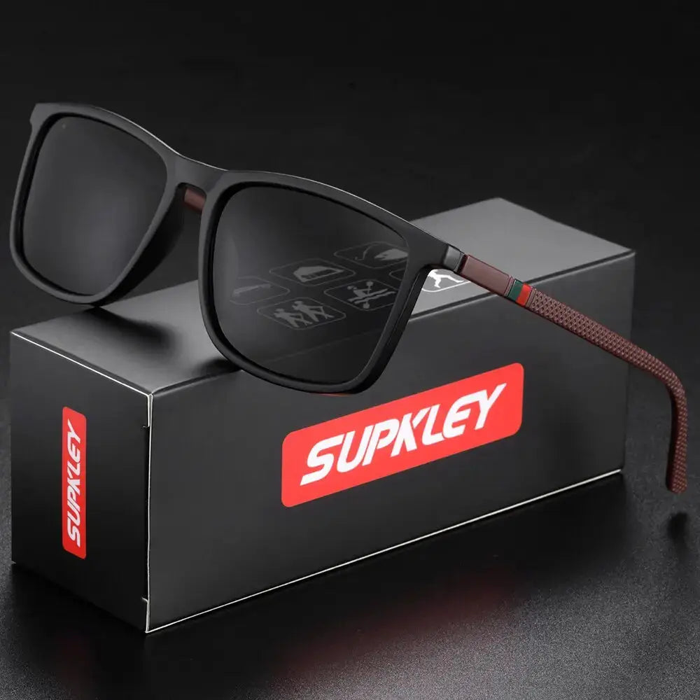 Supkley Sports Sunglasses For Men Polarized Lightweight Square Eyewear With TAC Lenses For All Day Comfort