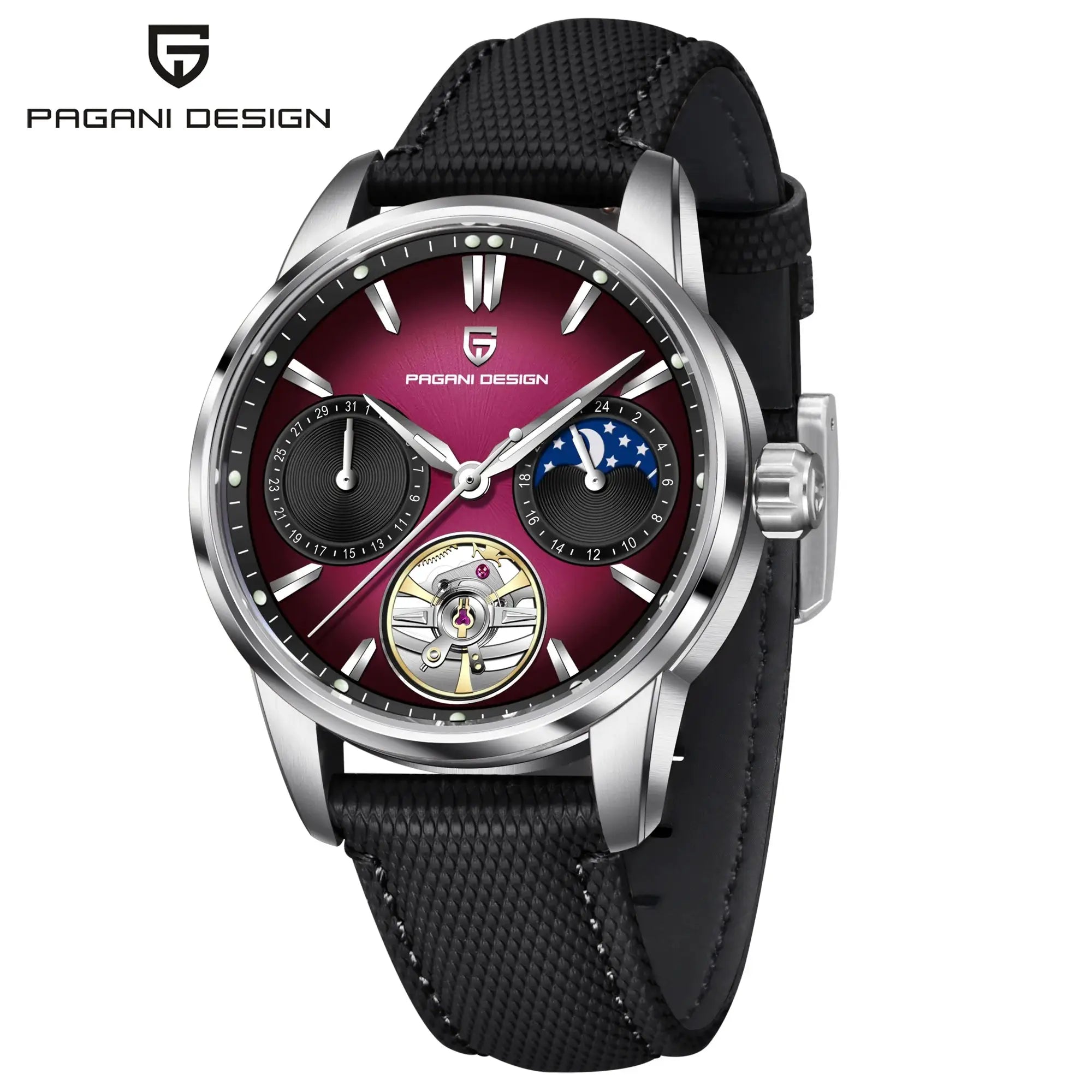 Pagani Design 2026 Mens Mechanical Watch E3255Y 41mm Sapphire Crystal Stainless Steel Calendar Waterproof Reloj Hombre
