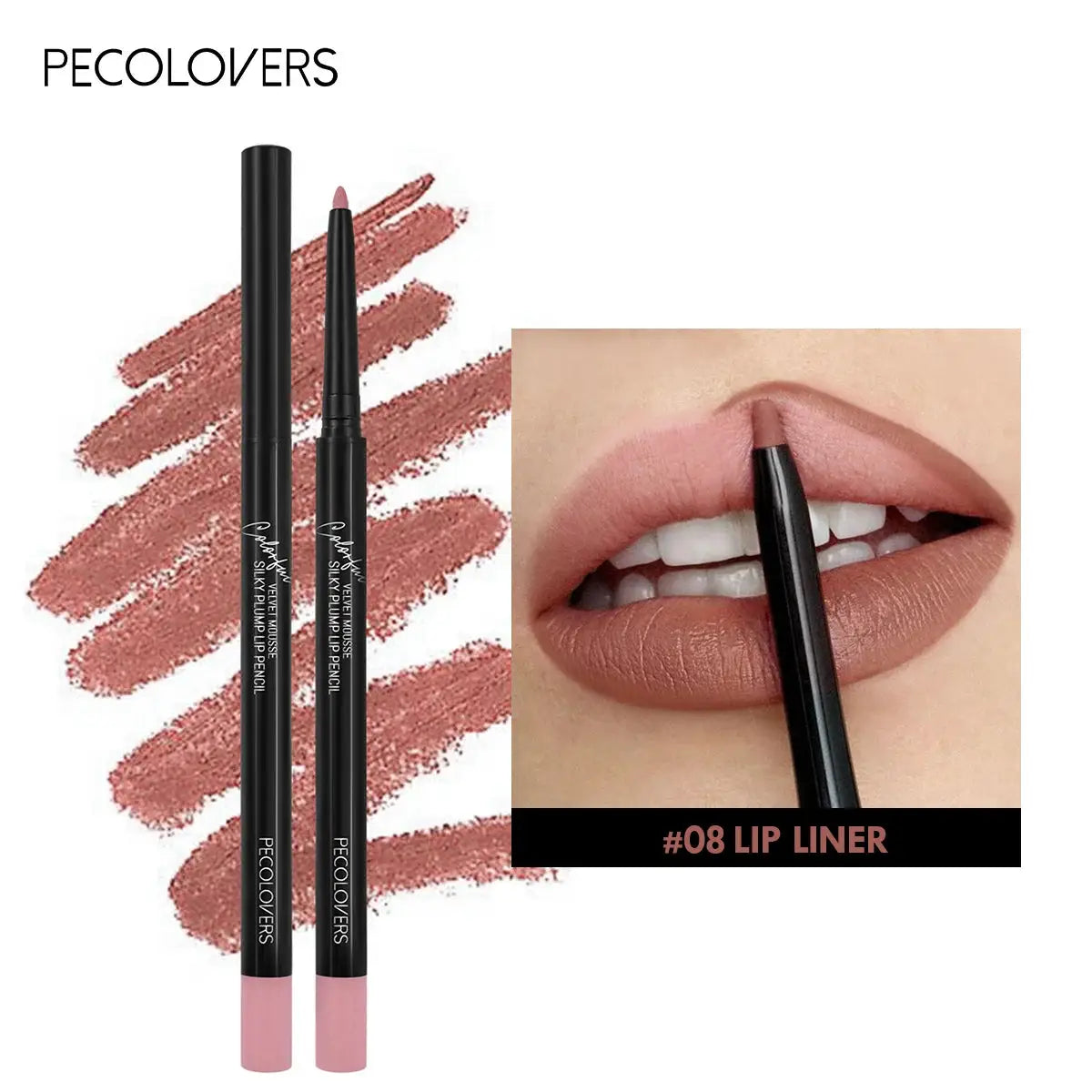 LuxLips Waterproof Matte Lipliner Pencil 12 Colors Long Lasting Smudge Proof Hydrating Lip Definer