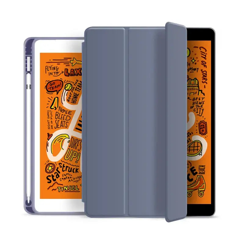 Funda Pencil Holder iPad Case With Durable PU Shockproof Waterproof Protective Cover For All iPad Models