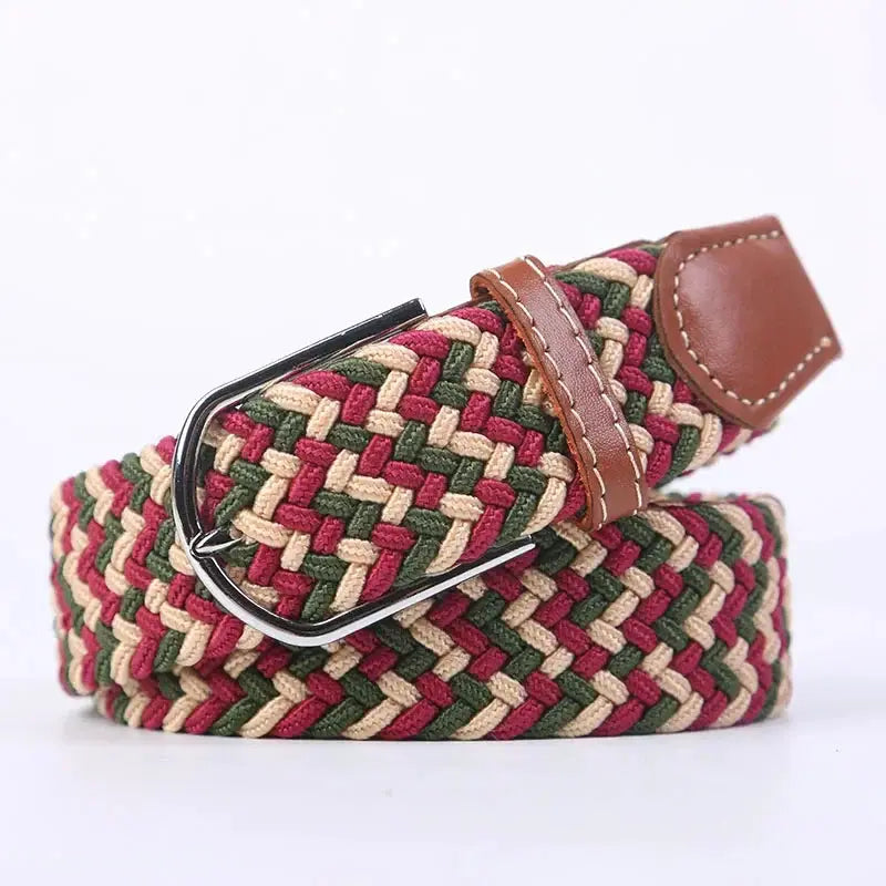 UrbanFlex Unisex Knitted Pin Buckle Belt Elastic Braided Canvas Stretch For Comfortable Jeans Wear