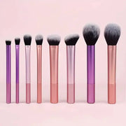 LuxeGlam 8 Piece Makeup Brush Kit With Soft Synthetic Hair For Flawless Blending On Foundation Blush And Eyeshadow