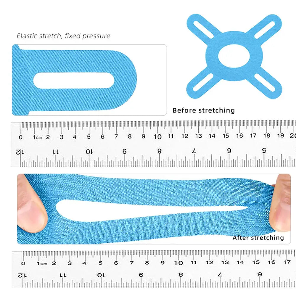Knee kinesiology tape, 5-pack precut, blue Simples Market professional-grade elastic sports tape