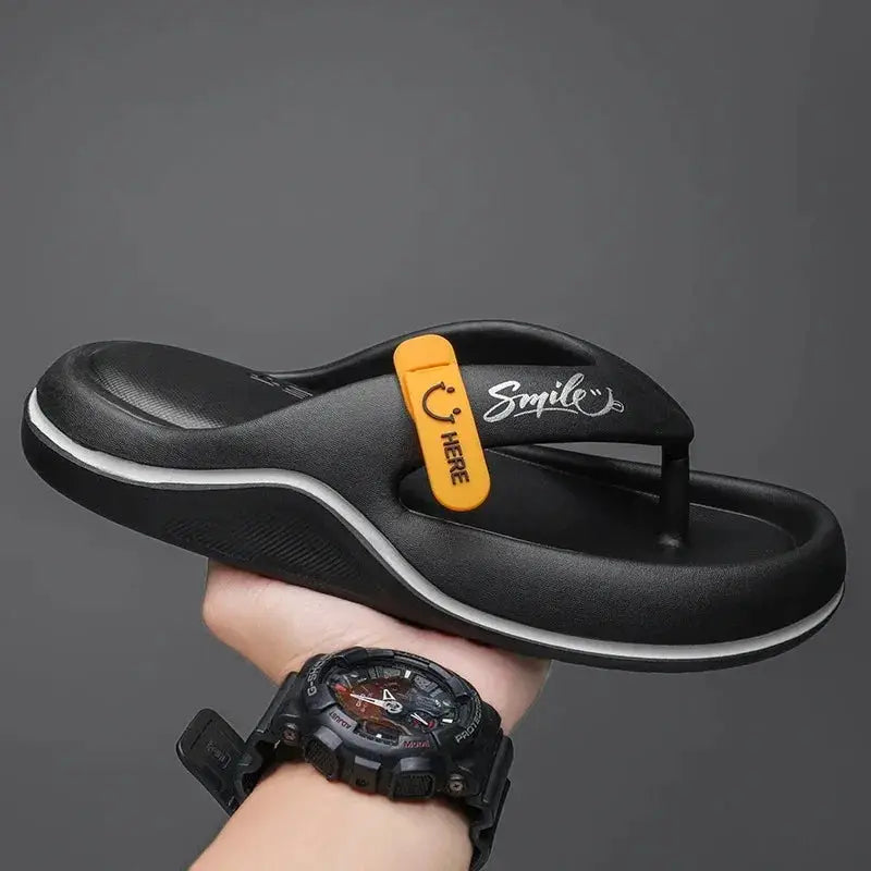 Mens Platform Flip Flops EVA Soft Sole Slippers Non Slip Beach Shoes Outdoor Casual Home Bathroom Slides