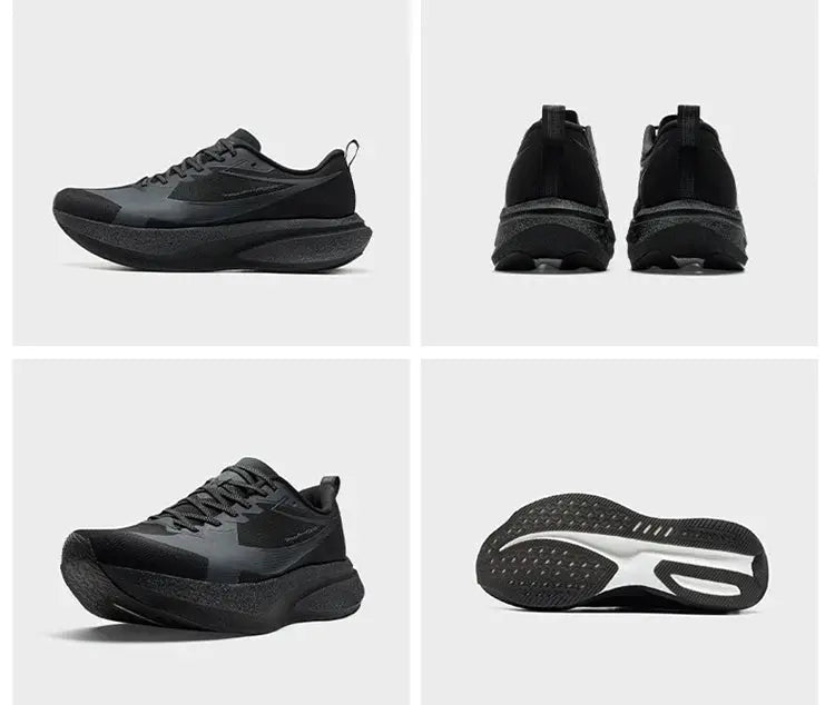 XTEP 2000km PRO men's running shoes, black with grey accents, lightweight and comfortable