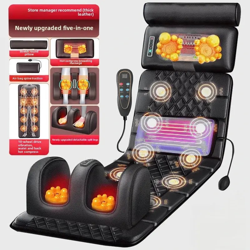 Electric full-body massage mattress by Simples Market with heating, remote control, neck airbags