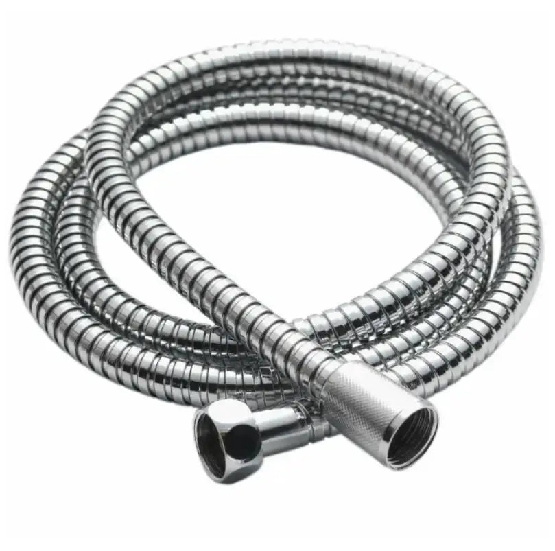 Shower hose by Simples Market, chrome finish, flexible metal with threaded fittings