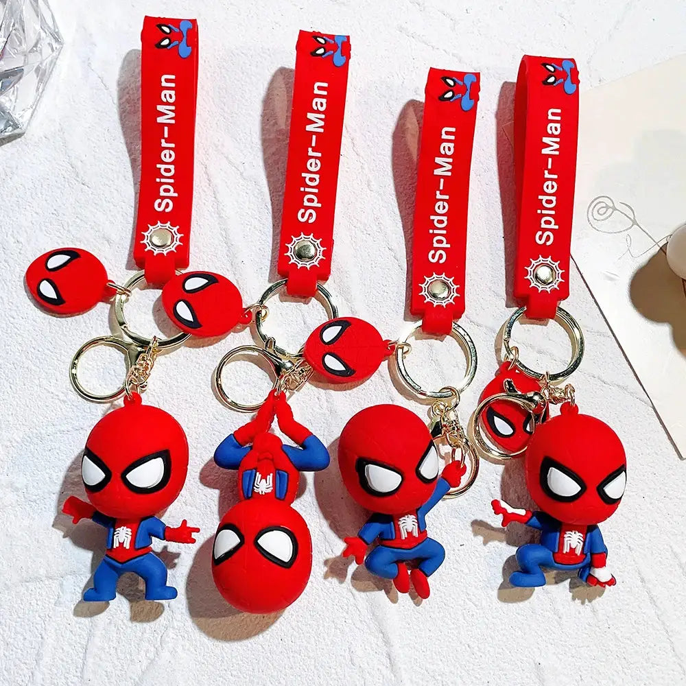 Marvel Spider Man Keychain 1 Pack or 4 Pack Avengers Cartoon Comics Key Ring Pendant Gift for Friends