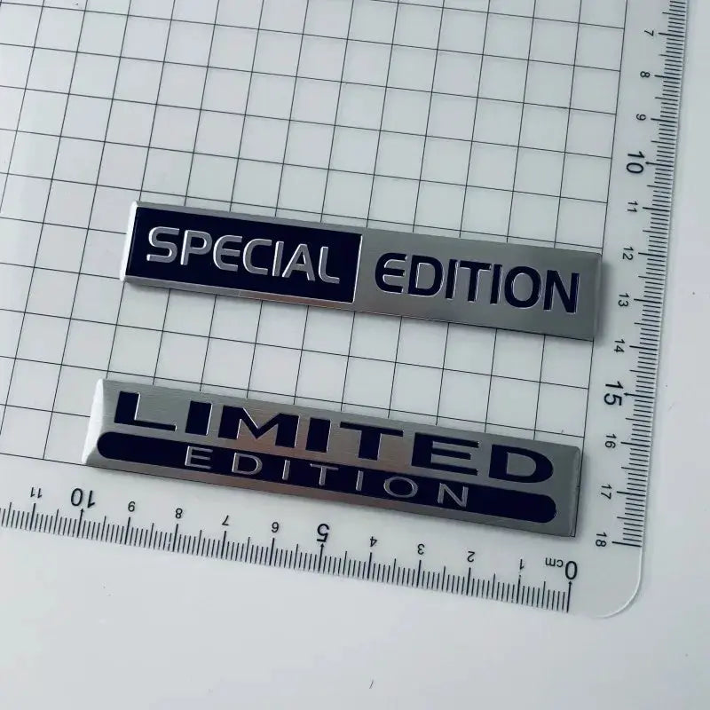 3D Metal Aluminium Silver Black Logo Emblem Badge for Car Fender and Trunk Universal Fit Limited Edition