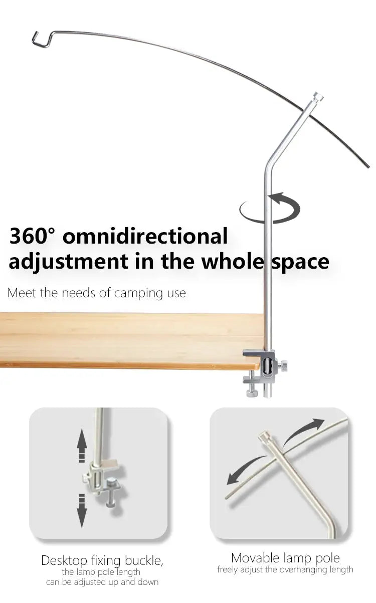 TARKA detachable lantern stand by Simples Market; ultralight metal, adjustable tabletop camping lamp holder.