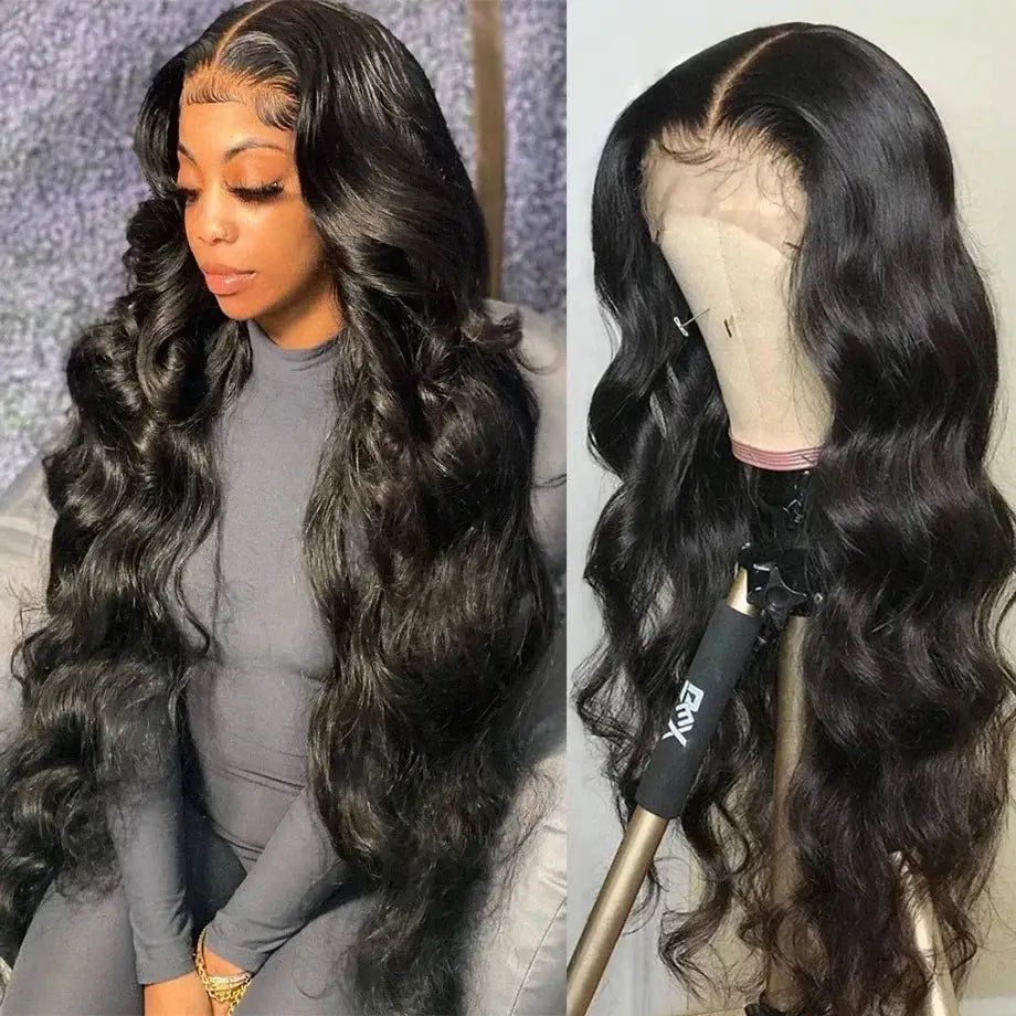 HD Transparent 13x4 13x6 Body Wave Lace Front Wig 360 Lace Frontal Human Hair Wig For Women 200 Density