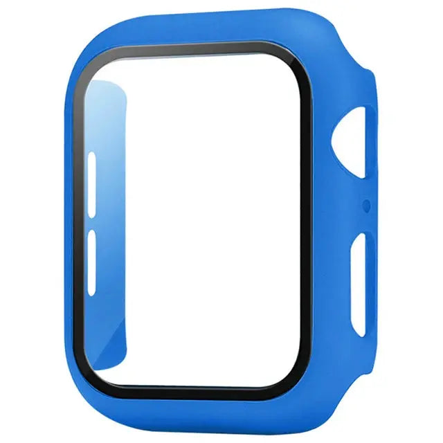 Apple Watch case blue with glass screen protector by Simples Market for 40–46mm models