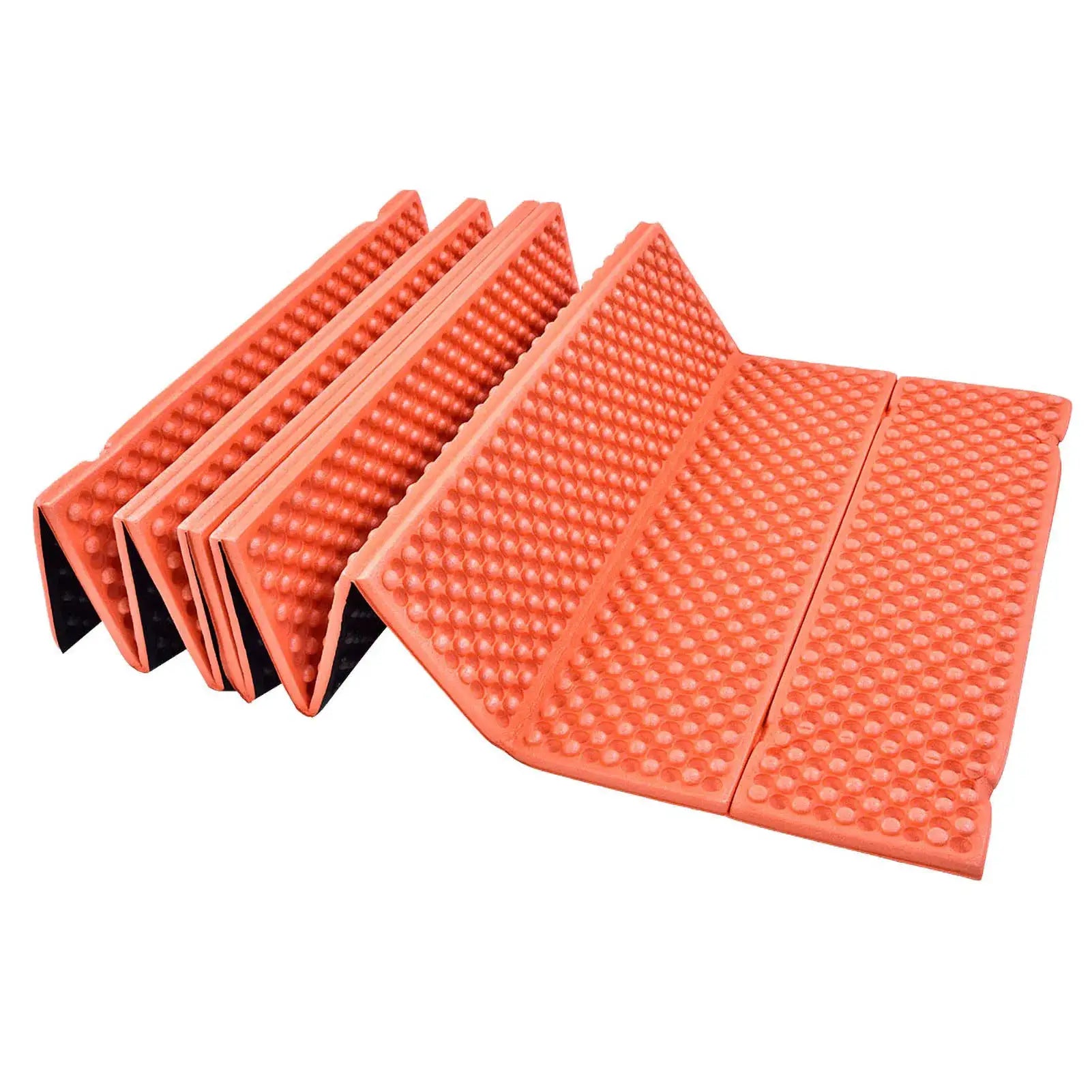 Simples Market orange 5-panel folding outdoor sleeping pad, inflatable mattress with bubble-textured surface