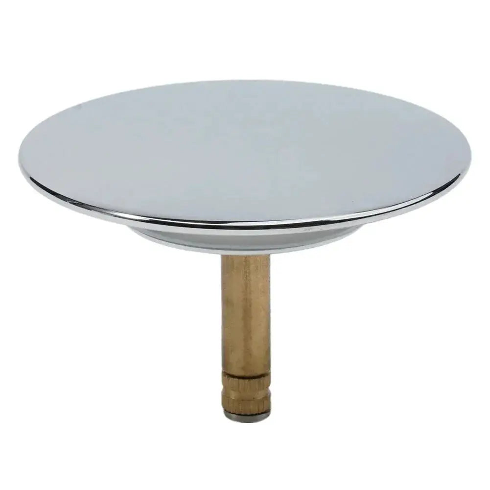 Bathtub drain stopper with 70mm chrome top and brass stem, by Simples Market.