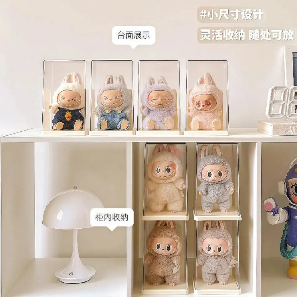 Labubu Transparent Display Box Stackable Vinyl Figurine Storage Rack For Blind Boxes And Collectibles