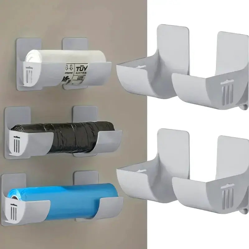 Simples Market 4-pack punch-free kitchen cabinet side storage racks for plastic wrap and trash bags