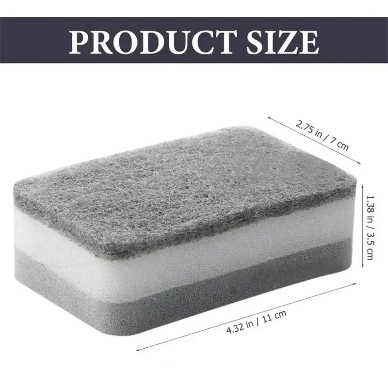 Magic Three Layer Cleaning Sponges Reusable Kitchen Scrubbing Pads For Pans Pots Dishes And Surfaces