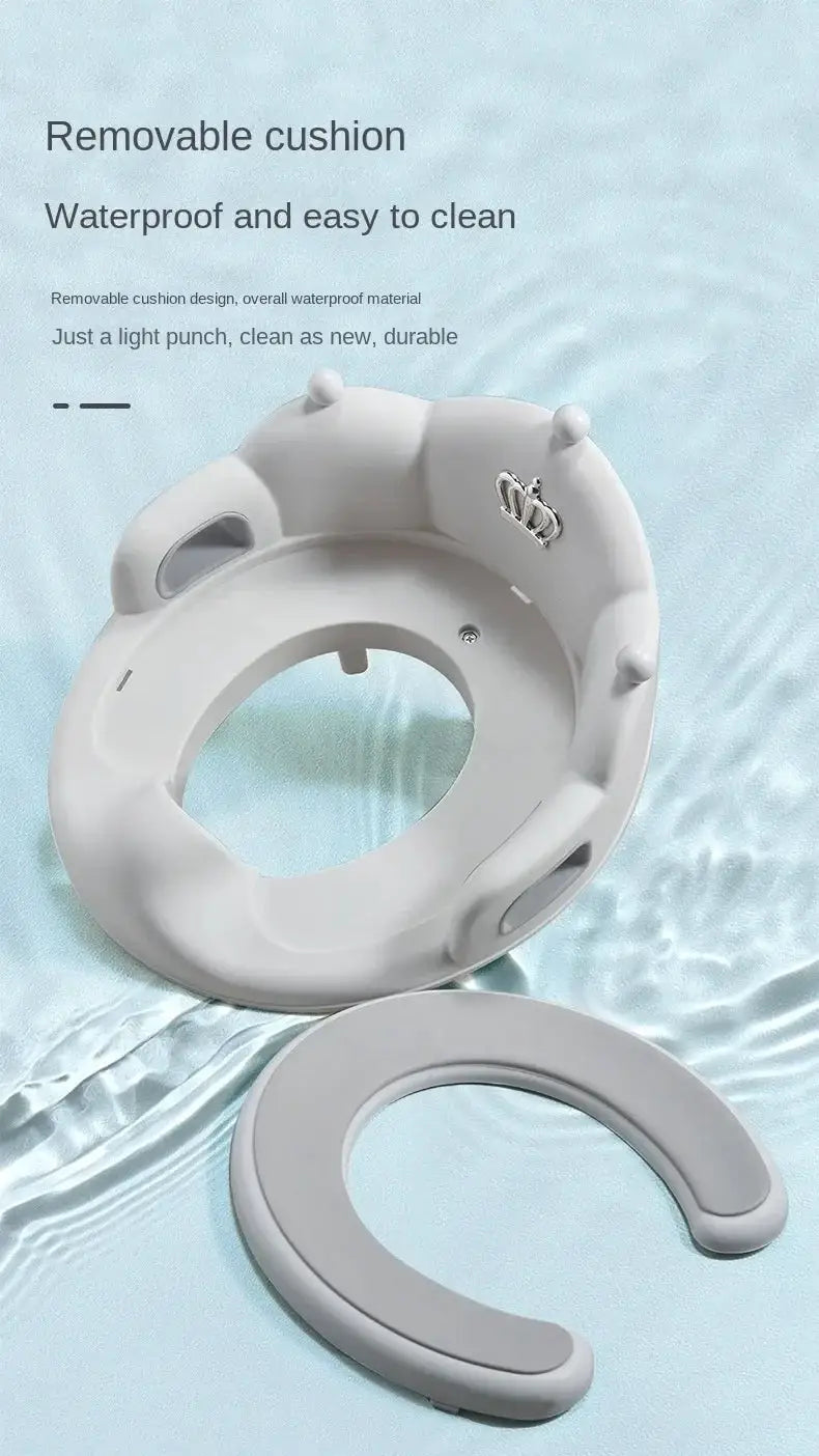 Simples Market baby and child toilet seat ring cushion, white with removable cushion, waterproof