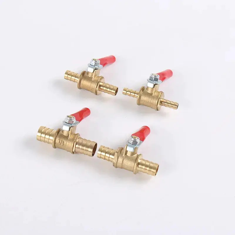 Brass Inline Ball Valve With Hose Barb Shutoff Water Oil Air Gas Fuel Lines Quarter Inch To Twelve Millimeter Sizes