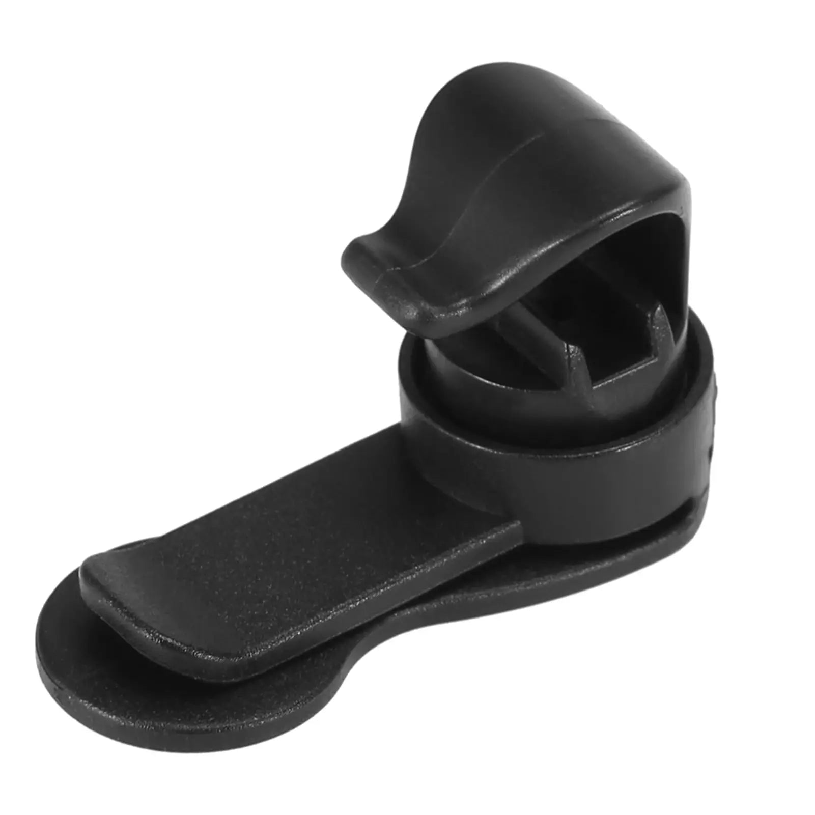 Black water bladder tube clip with magnetic hose holder for hydration packs.