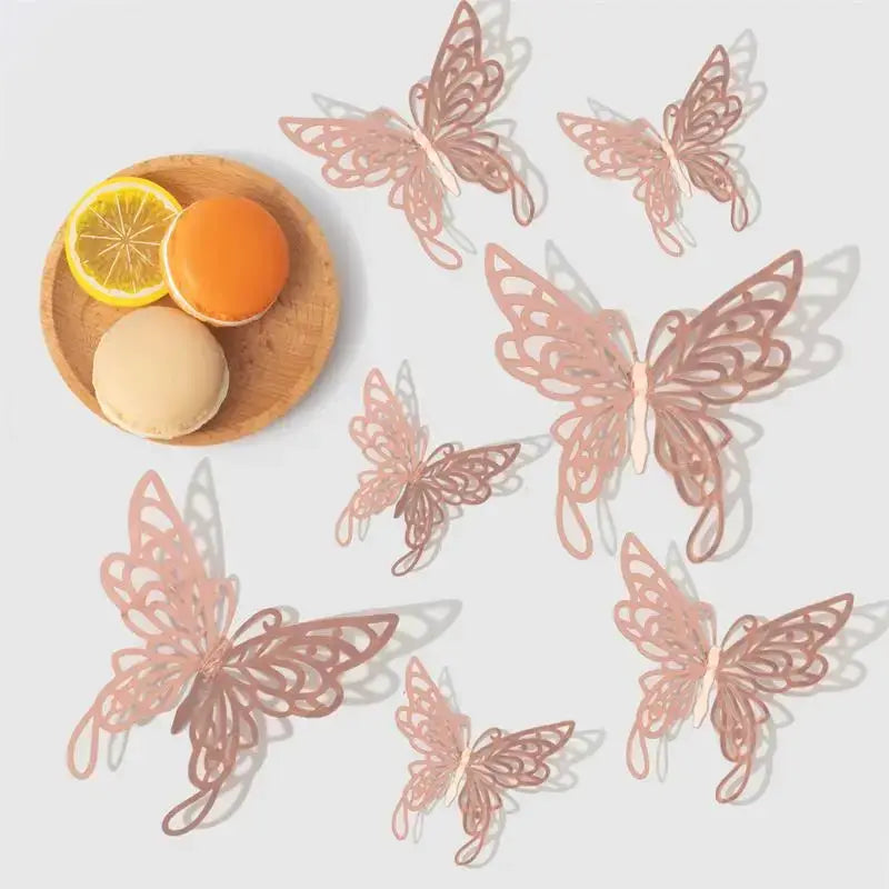 12 Piece Set 3D Hollow Butterfly Wall Stickers For Wedding Decor Children Room Living Room Kids Bedroom DIY