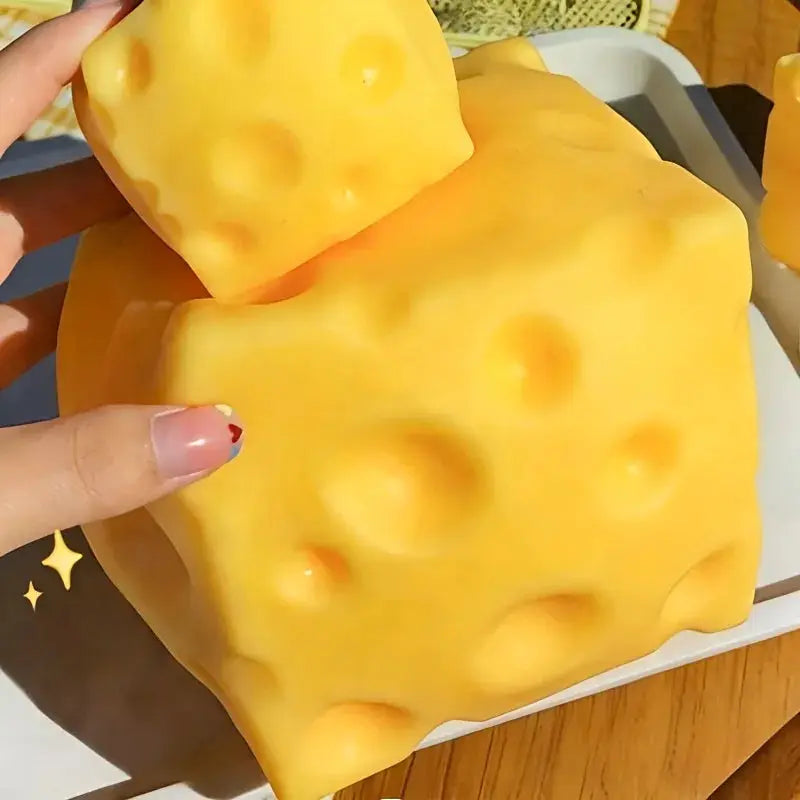 Giant Extra Large Cheese Squeeze Toy Shapeable Venting Ball Slow Rebound Fidget Toy For Adults Gift