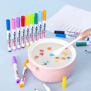 Water Floating Pen Set For Kids Magical Ink Pens With Floating Color Water Painting Chalk Art Graffiti Drawing Kit