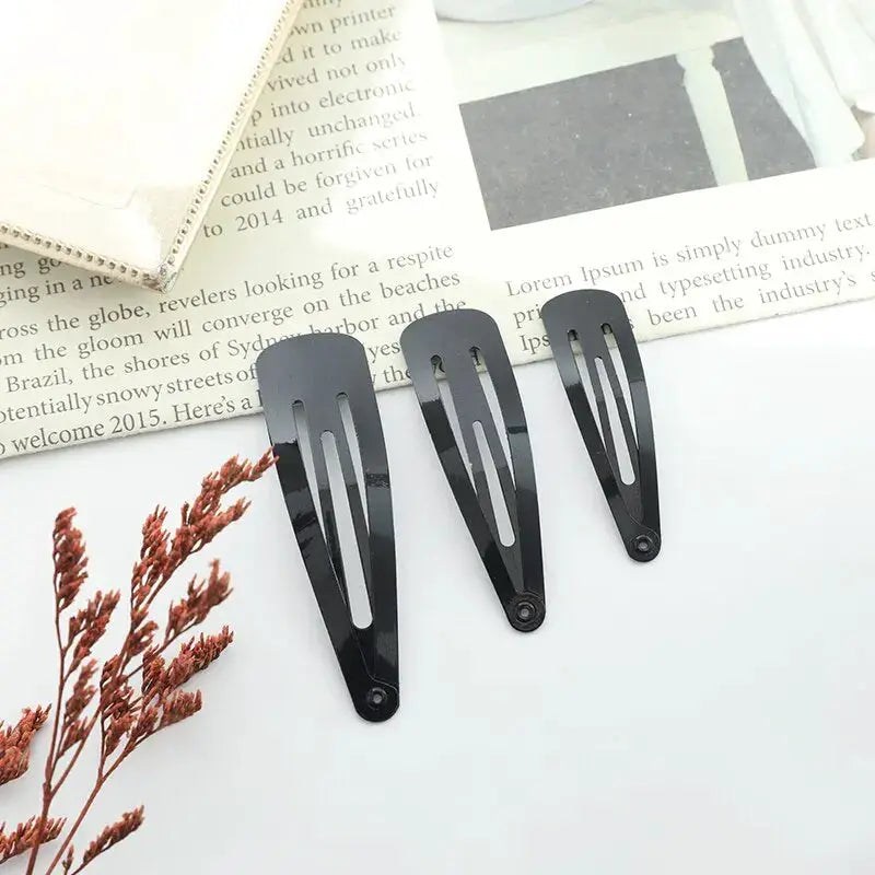 LuxeLoom Black Tassel Hair Clips Pack Of 36 Durable Electrophoretic Iron Secure Hold For All Ages