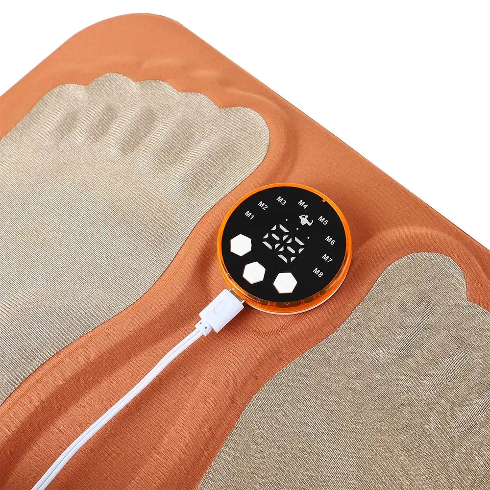 Simples Market 3D smart foot massage pad in orange with grey massage surfaces and circular control dial