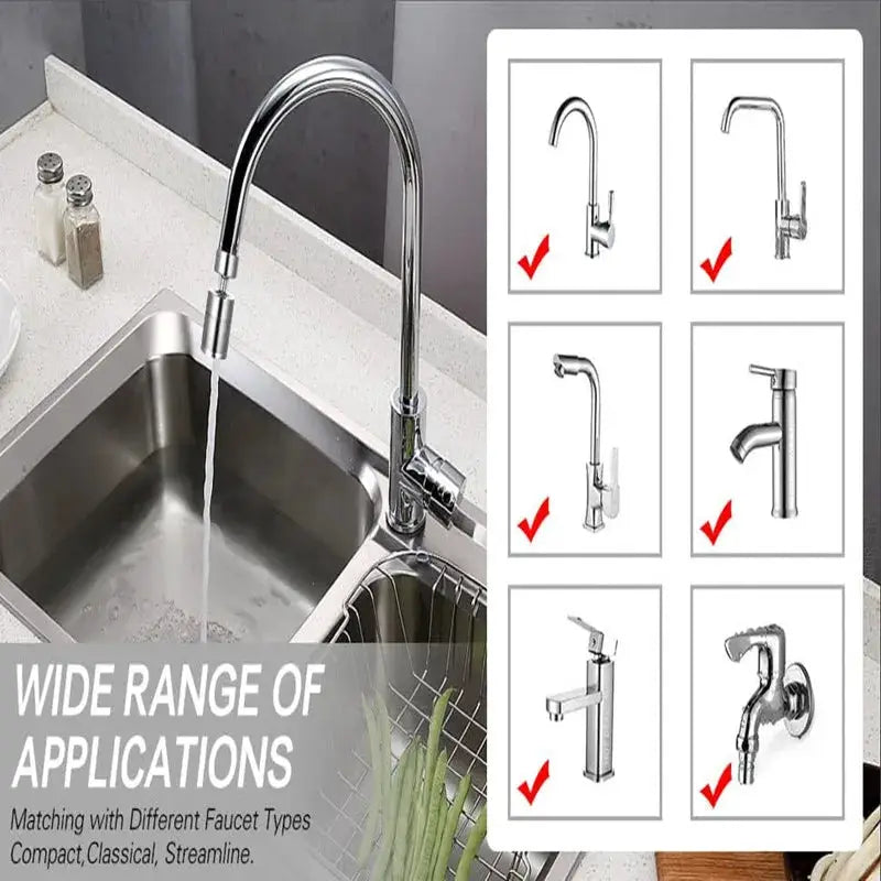 Simples Market chrome dual-function anti-splash kitchen faucet aerator with 360° swivel
