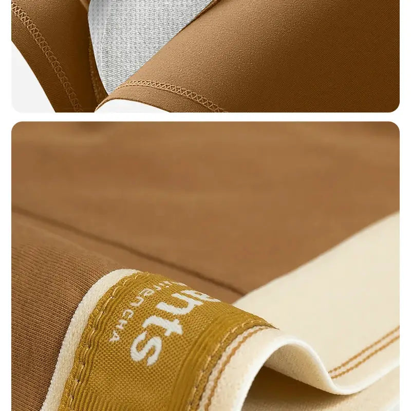 Men's cotton boxer shorts 3pc set in brown with white waistband, Simples Market