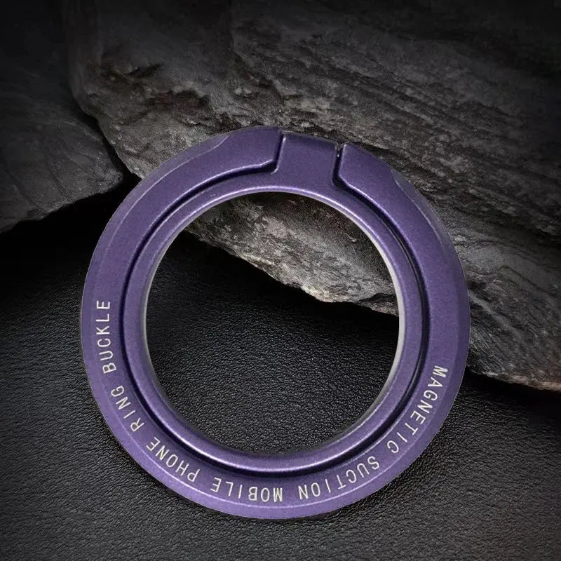 Purple magnetic phone ring holder with kickstand for iPhone, Samsung, Xiaomi