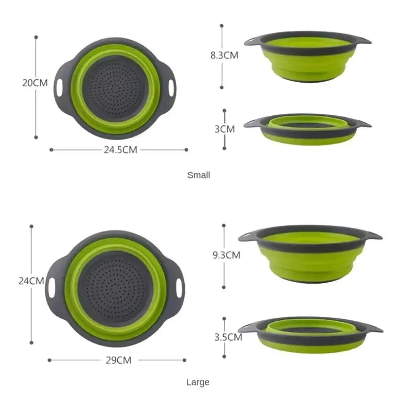 Silicone Vegetable And Fruit Cleaning Drainage Basket Foldable Kitchen Gadget For Washing And Draining