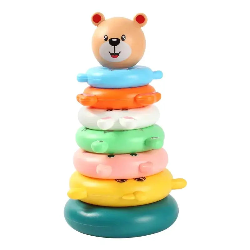 Baby Toys 0 To 12 Months Puzzle Pyramid Tower Cup Stacking Educational Toy Montessori Water Play Beach Pool Bathtub Gift