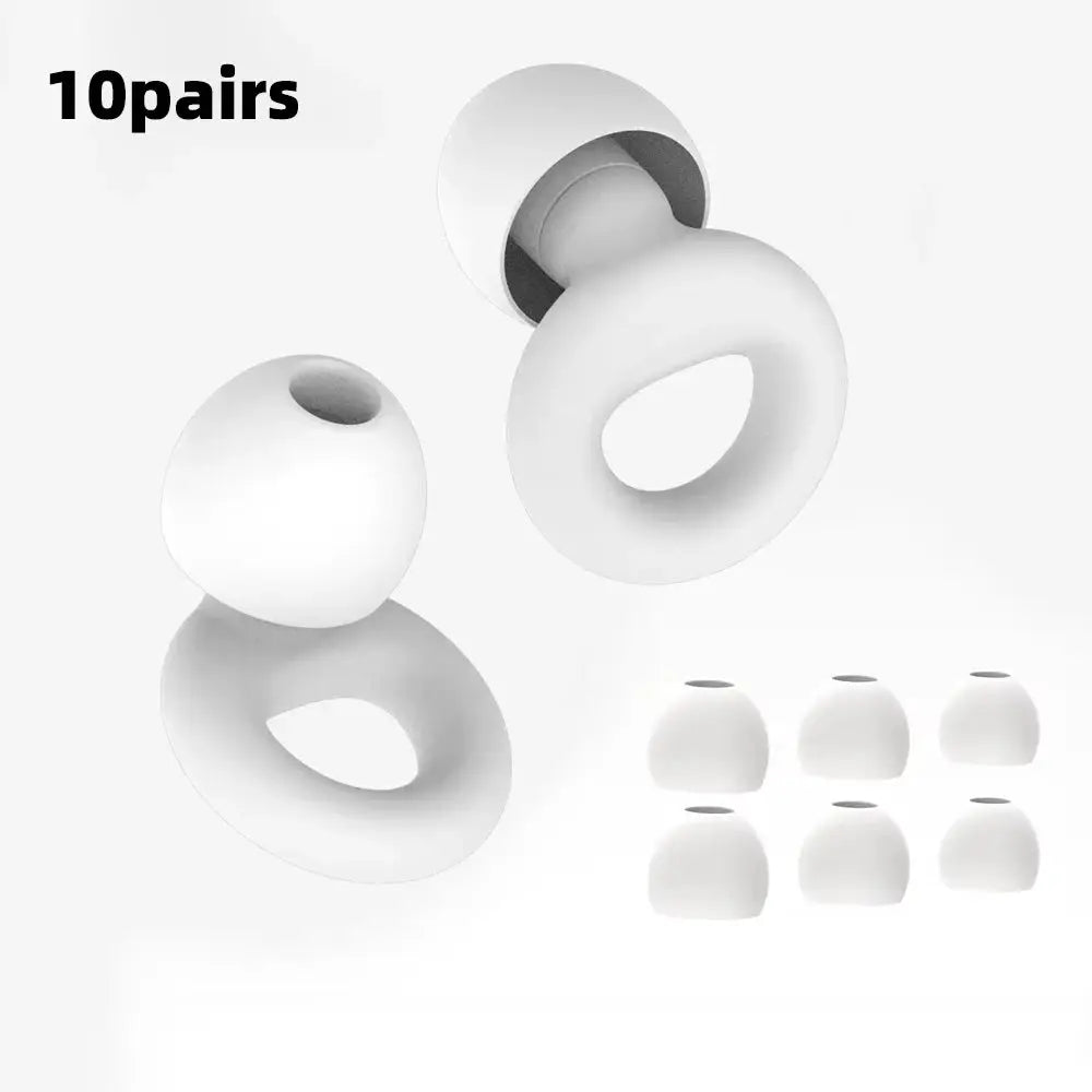 HUAK Quiet Ear Plugs Noise Reduction Reusable Hearing Protection 8 Soft Silicone Ear Tips XS S M L Sleep Swim Work