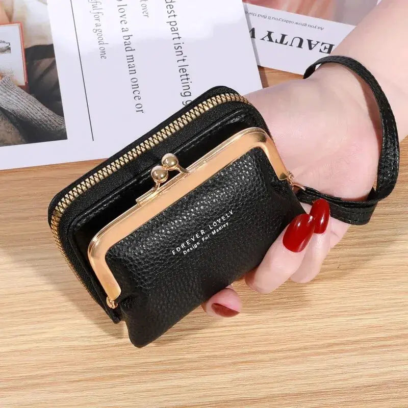 LumaLux Zero Wallet Womens Wrist Strap Card Holder With Large Capacity And Coin Clip Durable PU Material