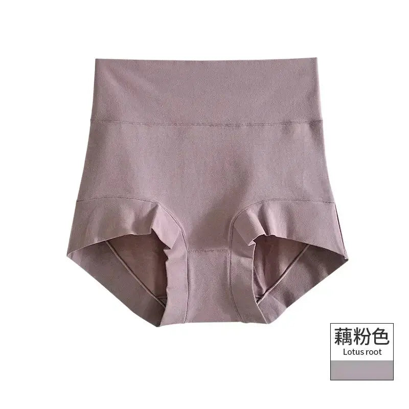 60s cotton high-rise panties in mauve for women, plus-size abdomen-control briefs (safety shorts)