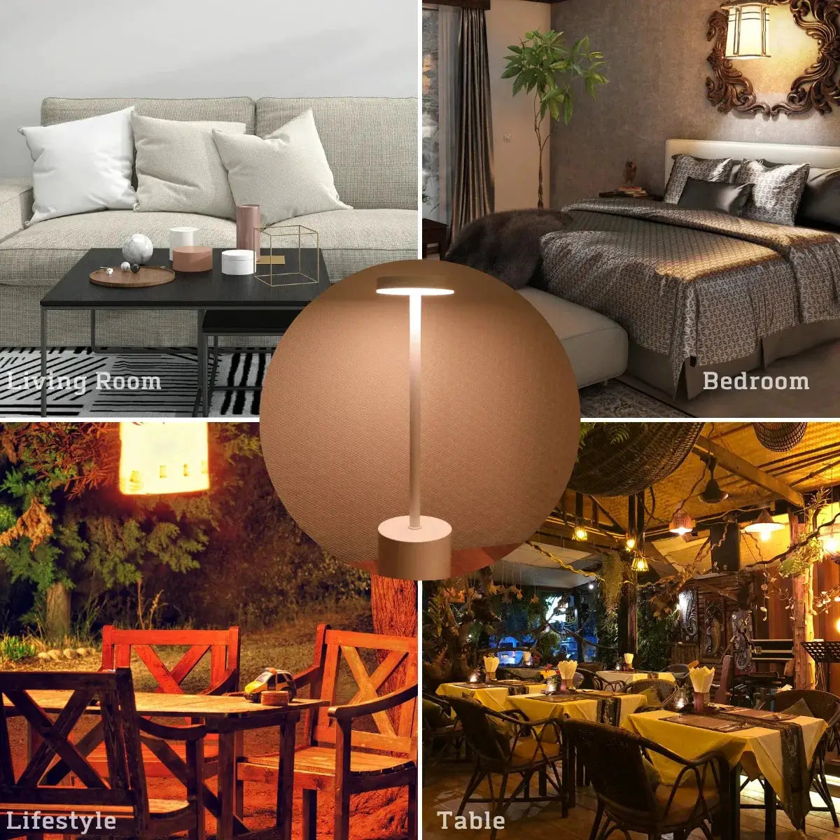 LumaNova Classic USB Rechargeable Table Lamp With Stepless Dimming, Touch Control, Night Light, And 3 Color Options