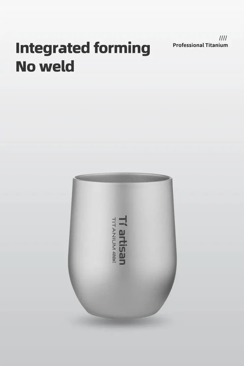 Tiartisan titanium beer cup, silver outdoor camping drinkware
