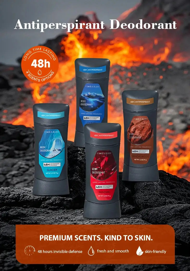 Antiperspirant deodorant sticks for men, set of 5 (74g each), 48h protection with assorted scents