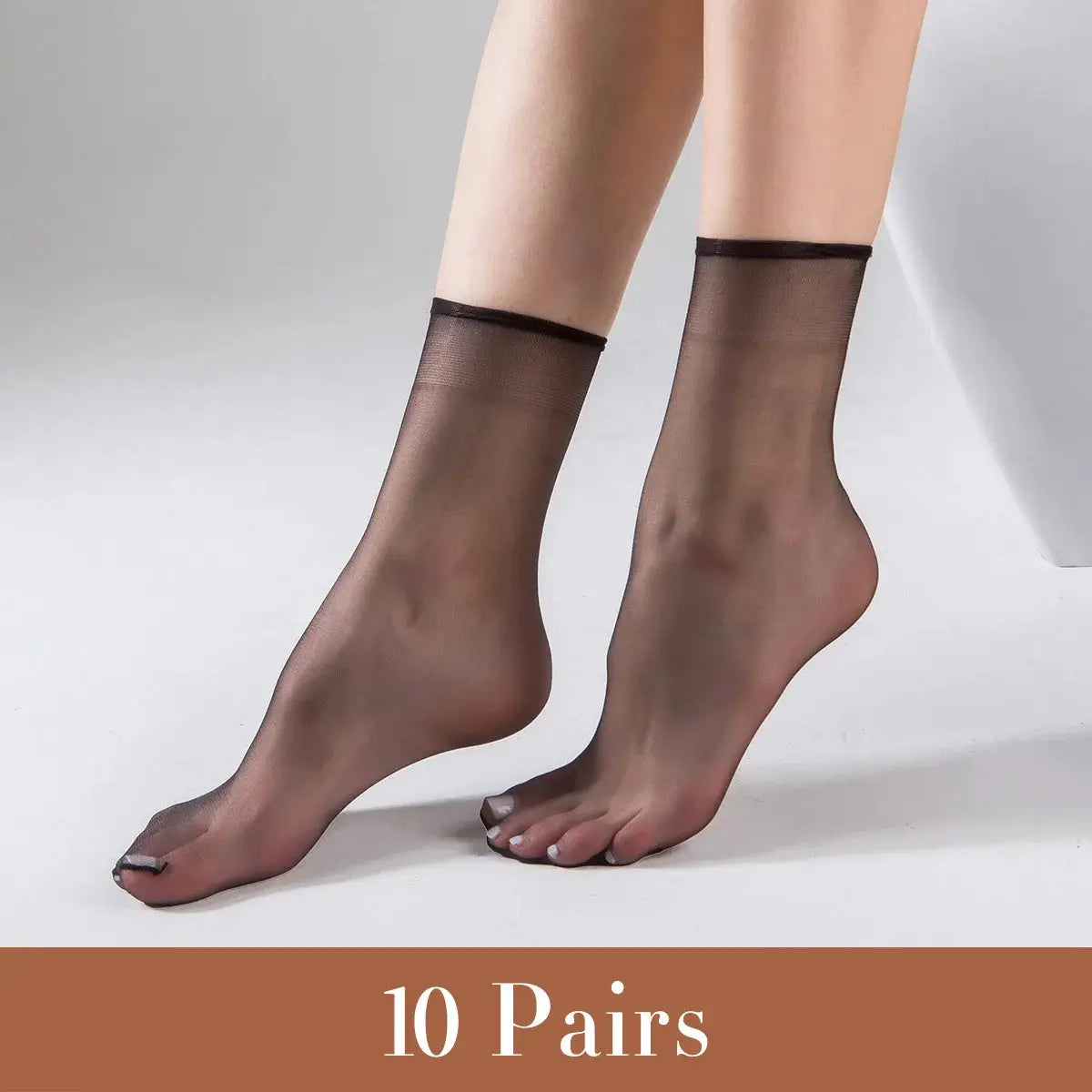 SilkSoft Ultra Thin Sheer Invisible Socks For Women 10 Pairs Breathable Elastane Nylon Blend Comfort